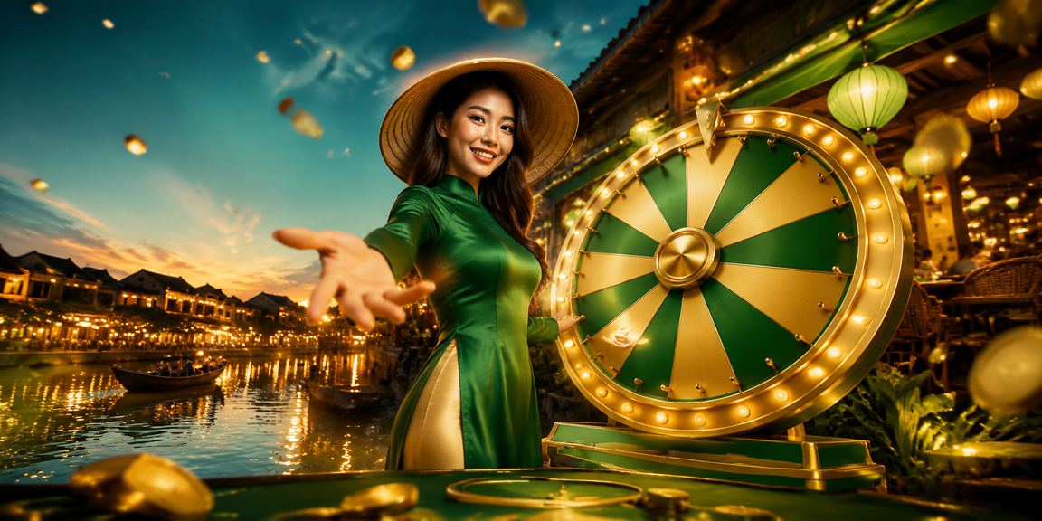 Người chơi trải nghiệm roulette casino tại phố cổ Hội An về đêm