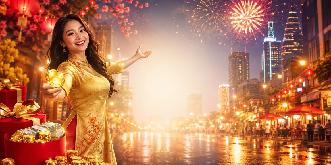 Khung cảnh cá cược casino Việt Nam đêm khuya với ánh đèn huyền ảo